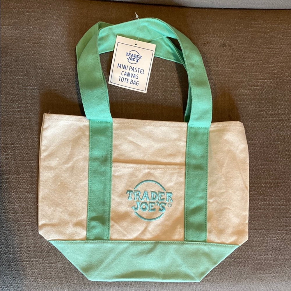 NWT Trader Joe’s Easter mini pastel Easter canvas tote